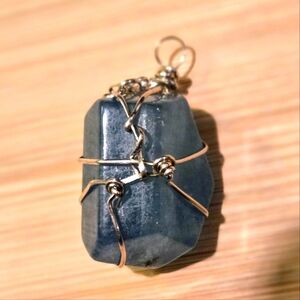 Sterling Wrapped Aquamarine Pendant